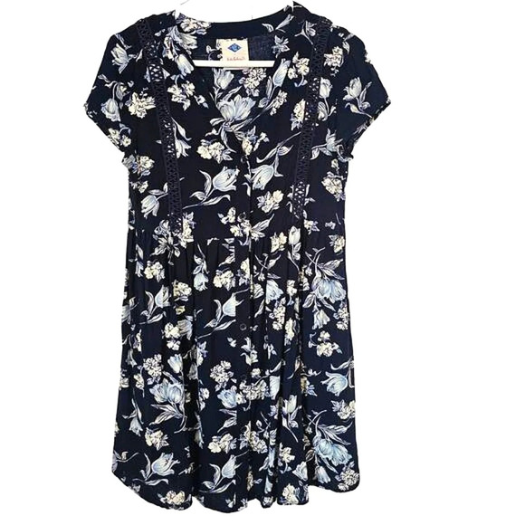Sadie Robertson Wild Blue‎ Floral Dress Medium - Picture 1 of 7